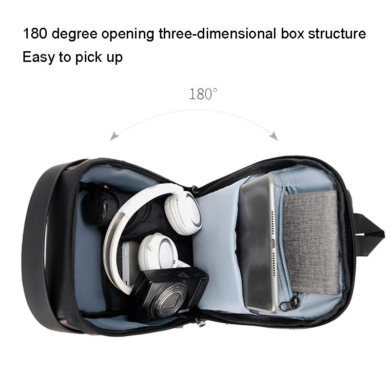 Anti Theft Men Shoulder Bag With Usb Charging Port - Black 4