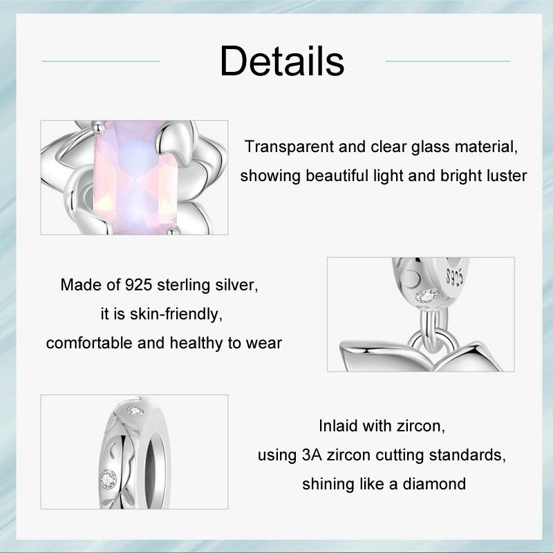 925 Sterling Silver Platinum Plated 3D Lotus Pendant 6
