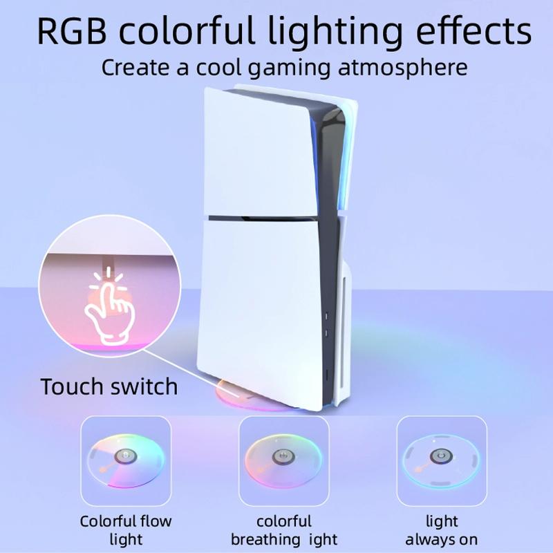 Vertical Storage Bracket for Ps5 Slim - Simple Rgb Colourful Transparent 4