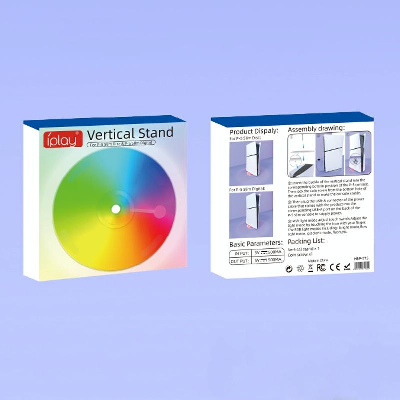 Vertical Storage Bracket for Ps5 Slim - Simple Rgb Colourful Transparent 10