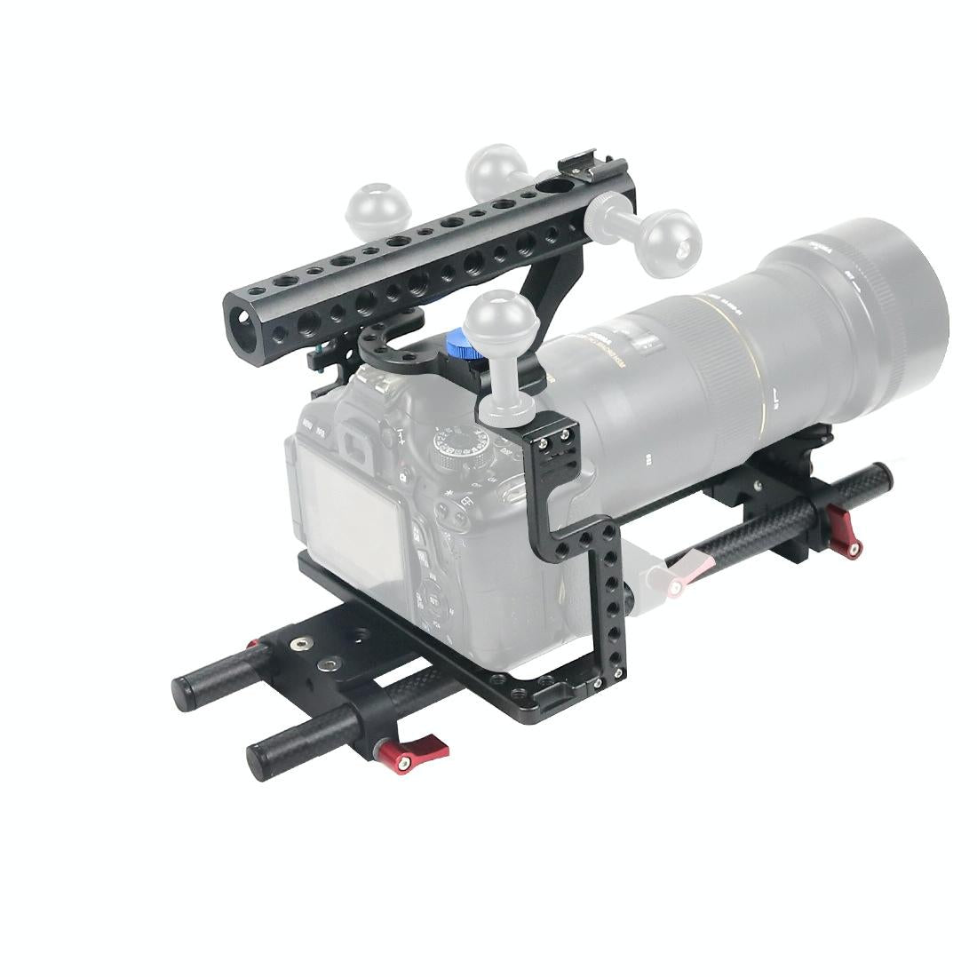 Video Cage Stabilizer With Metal Handle Black for Panasonic Lumix Gh3 / Gh4 6