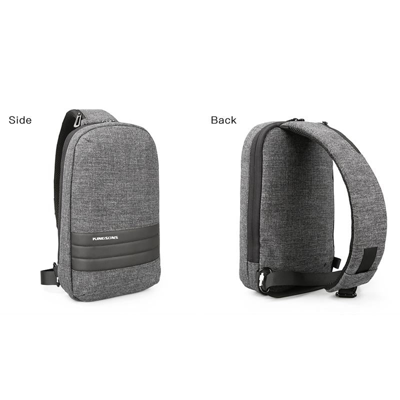 Large Capacity Anti Theft Chest Bag Business Casual One Shoulder Gray 4