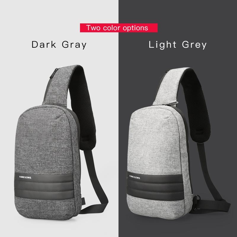 Large Capacity Anti Theft Chest Bag Business Casual One Shoulder Gray 9