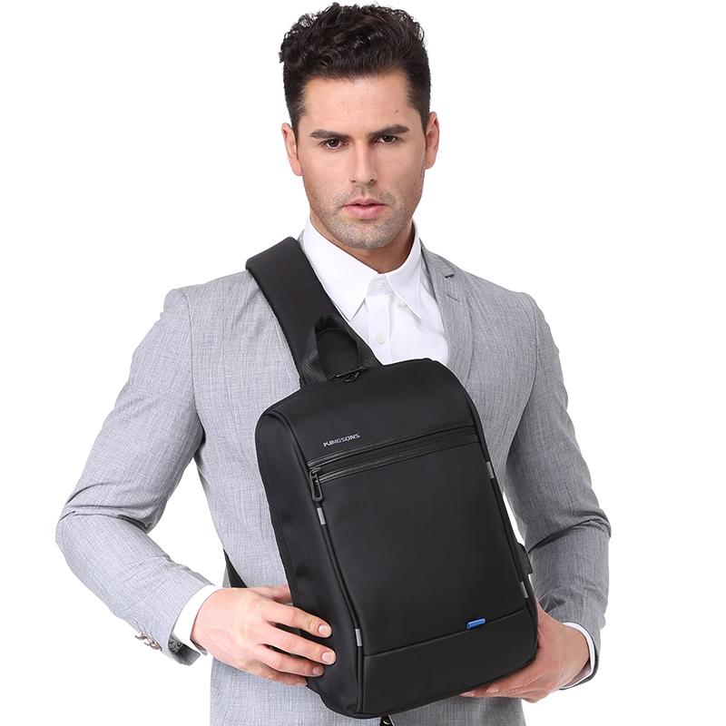 Large Capacity Anti Theft Chest Bag Business Casual One Shoulder Gray 10