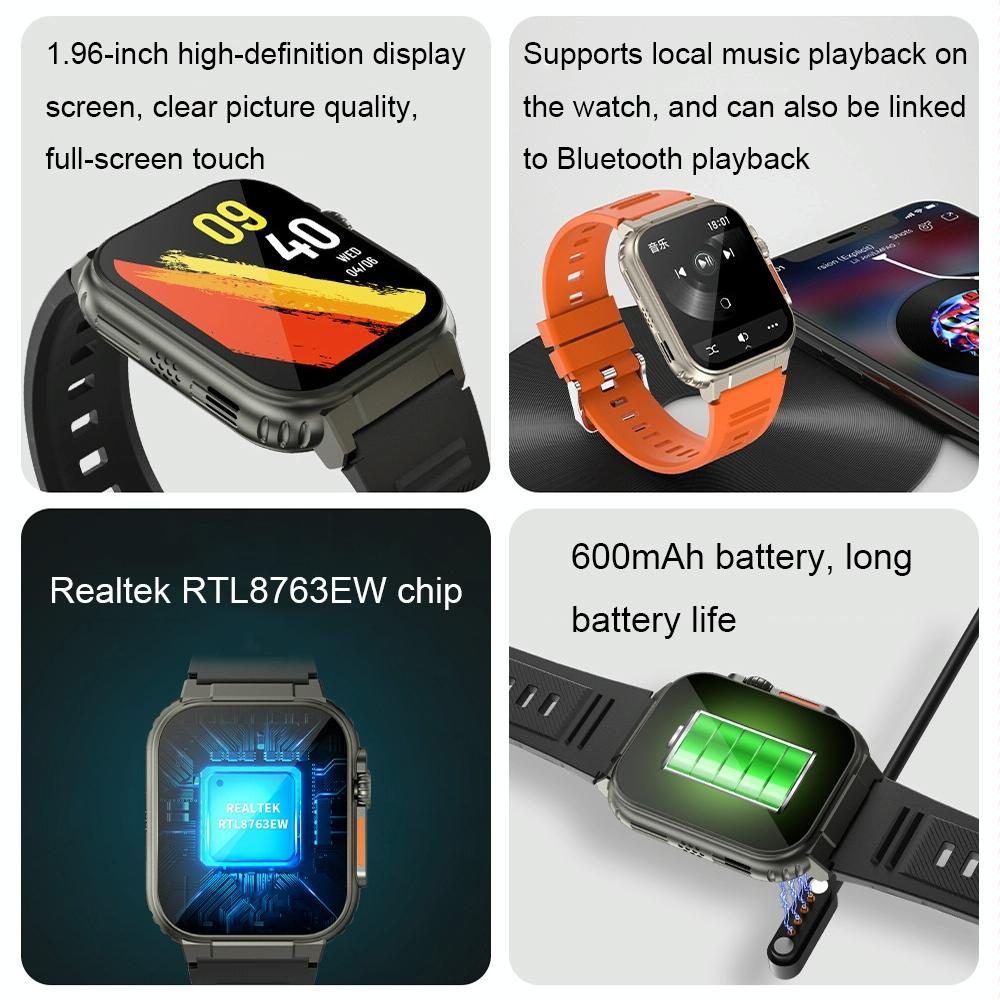 Ip68 Waterproof Bluetooth Smart Watch Health Monitor - Black 8
