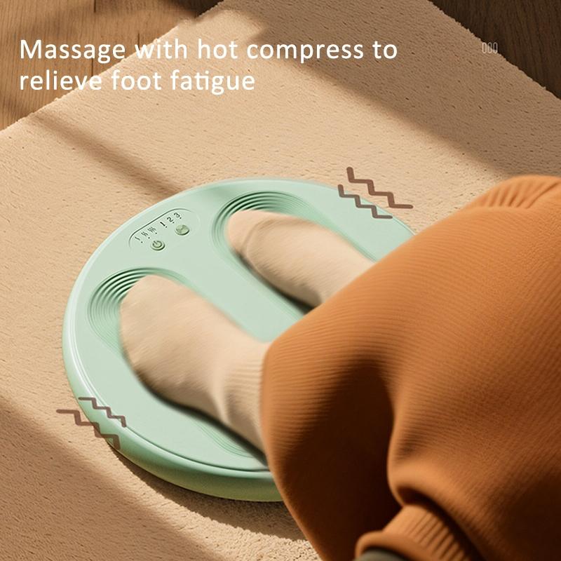 Adjustable 5V Usb Foot Massager Warmer 3 Temp & Vibration Levels - Beige Gray 6