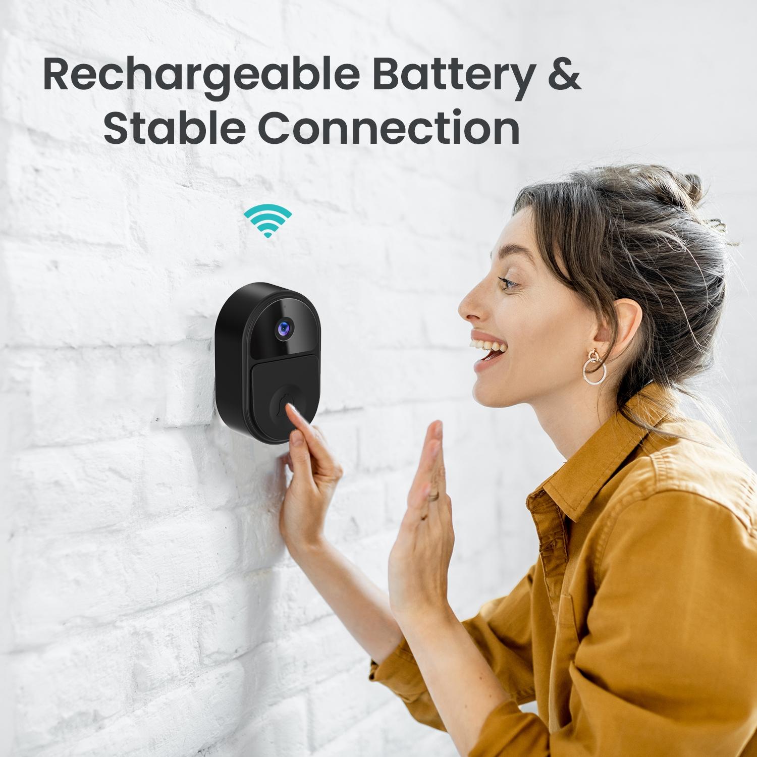 Smart Video Doorbell With Ultra Wide Angle And Two-Way Voice - Black 5