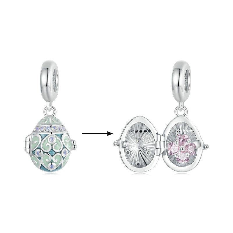 925 Sterling Silver Easter Egg Diy Pendant 3