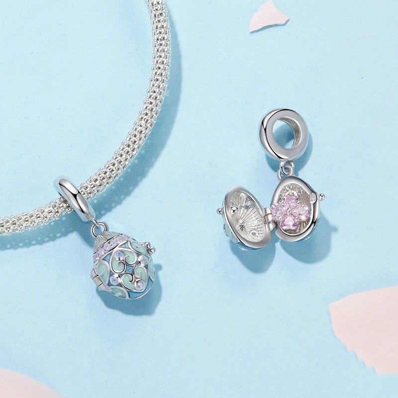 925 Sterling Silver Easter Egg Diy Pendant 5