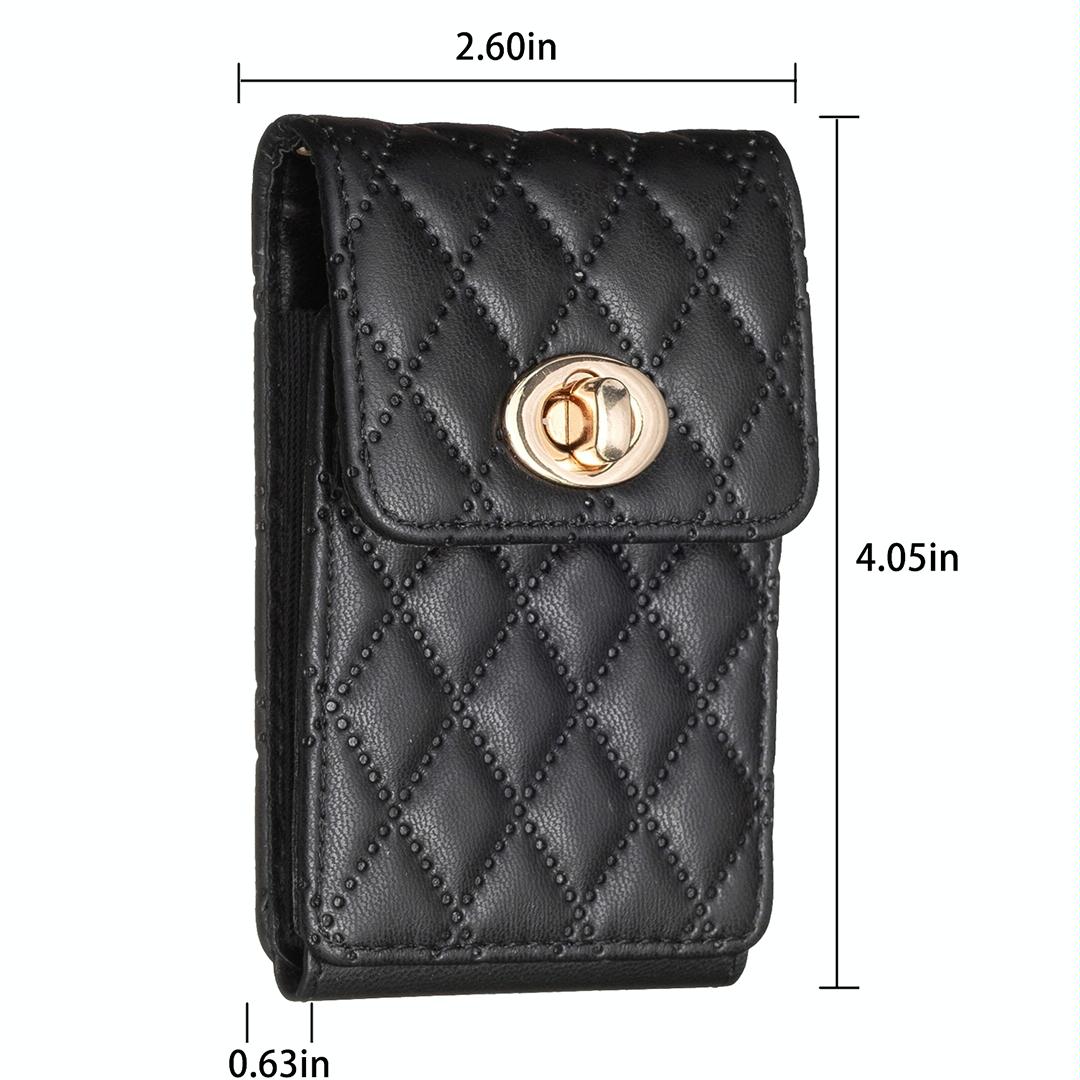 Vertical Card Bag With Metal Buckle For Mobile Phones - Dark Purple 14