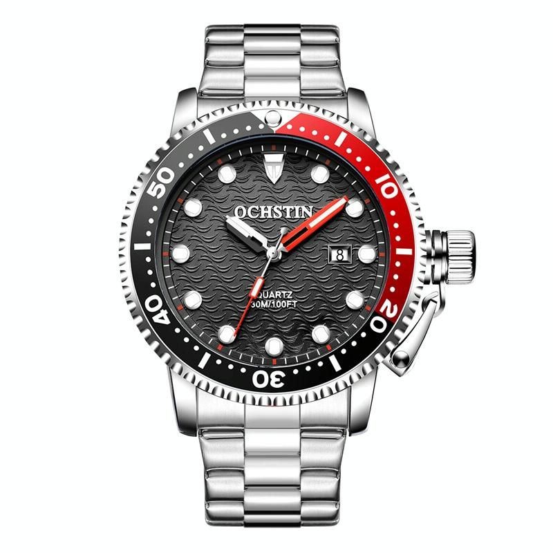 Waterproof Luminous Men Watch with Steel Strap - Multifunctional Quartz - Silver + Gold 11