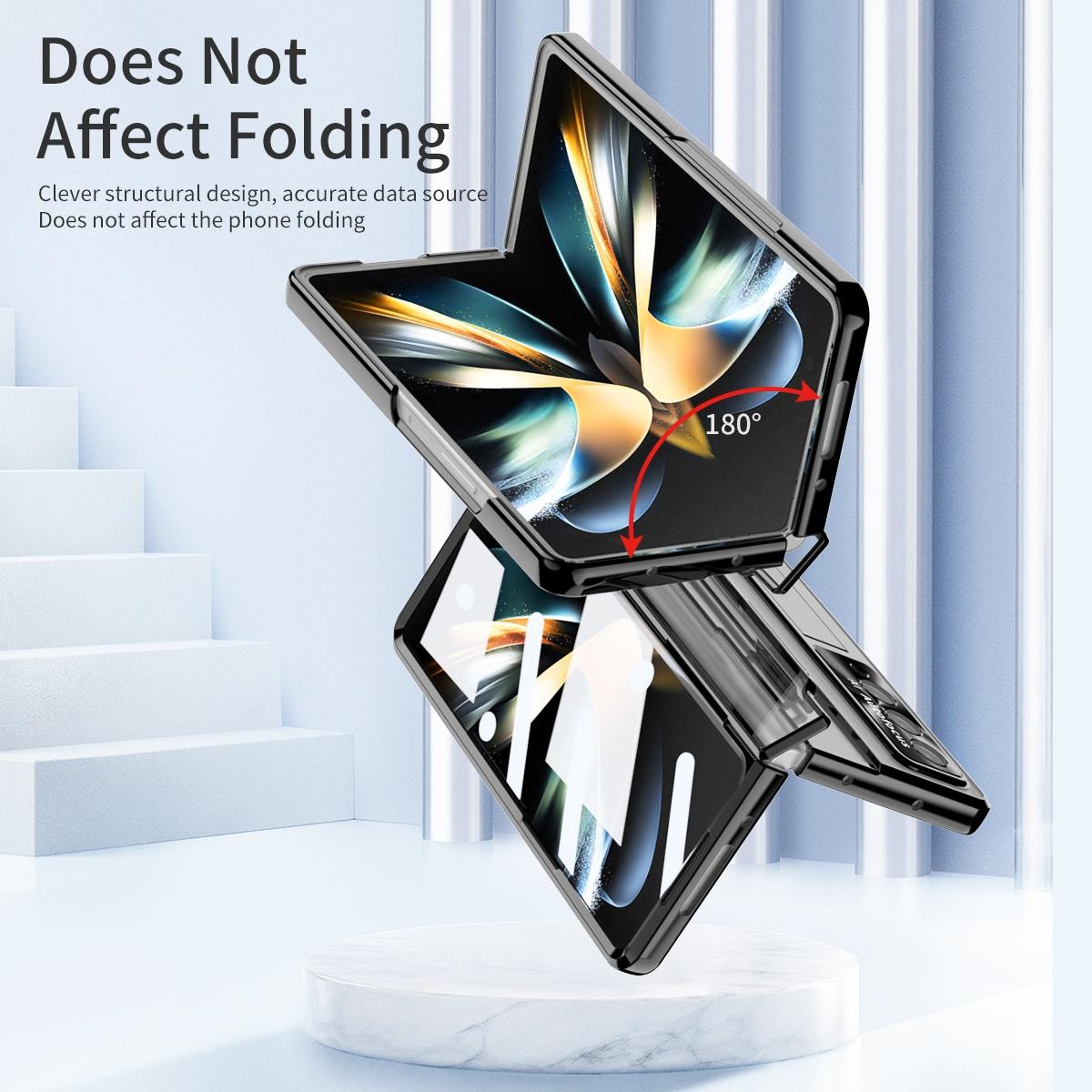 For Samsung Galaxy Z Fold4 5G Phantom Series Folding Case - Rose Gold 11