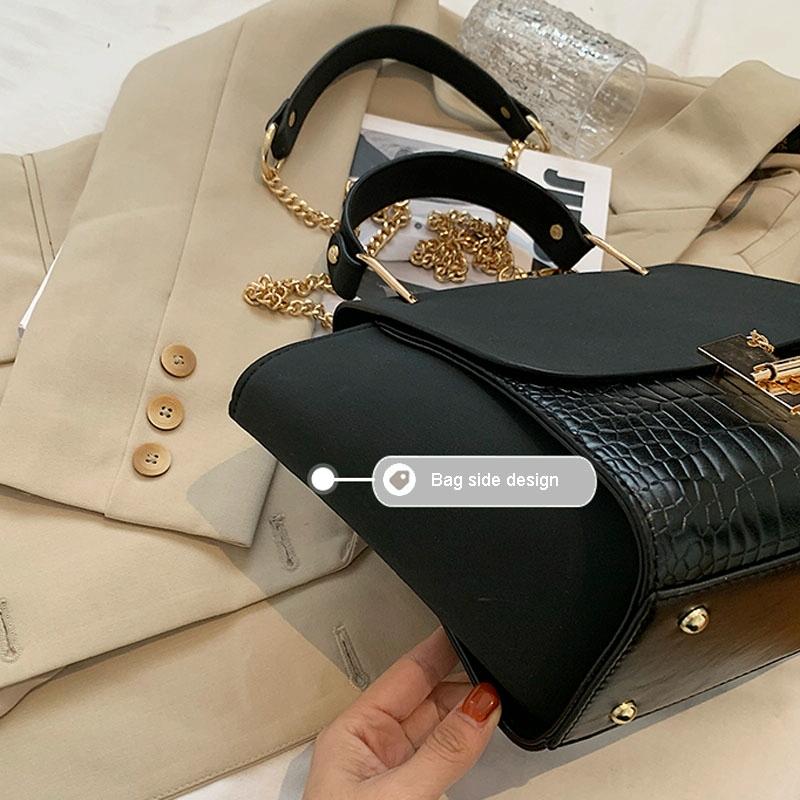 Versatile Vintage Wing Crossbody Bag with Frosted Finish and Chain - Khaki 6