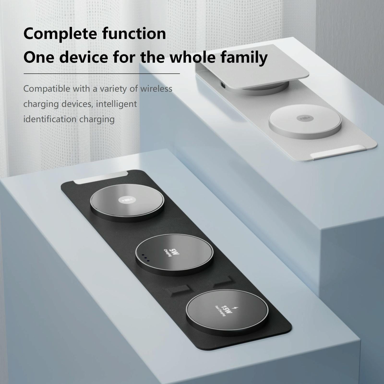 15W 3 In 1 Magnetic Wireless Charger - White 5