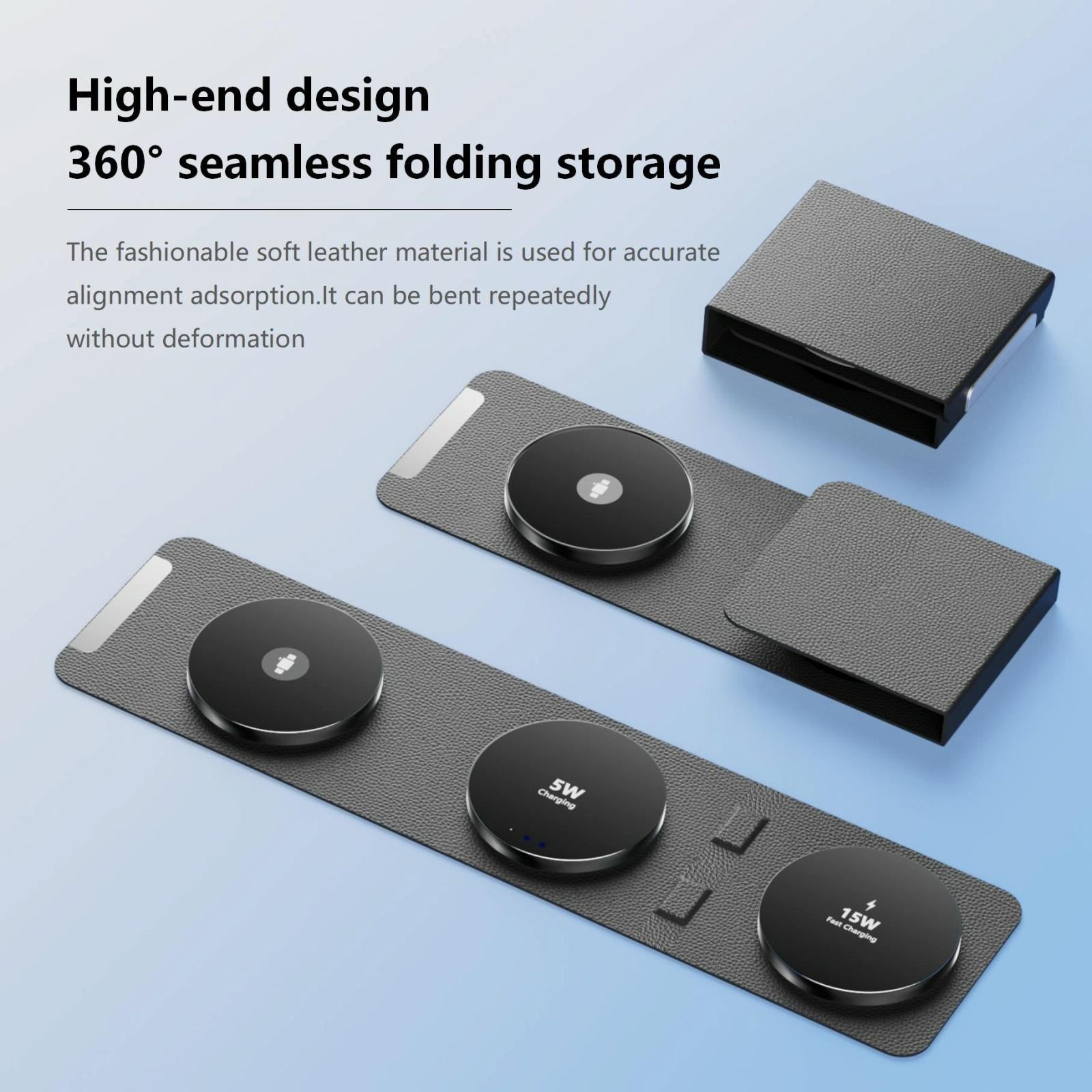 15W 3 In 1 Magnetic Wireless Charger - White 9