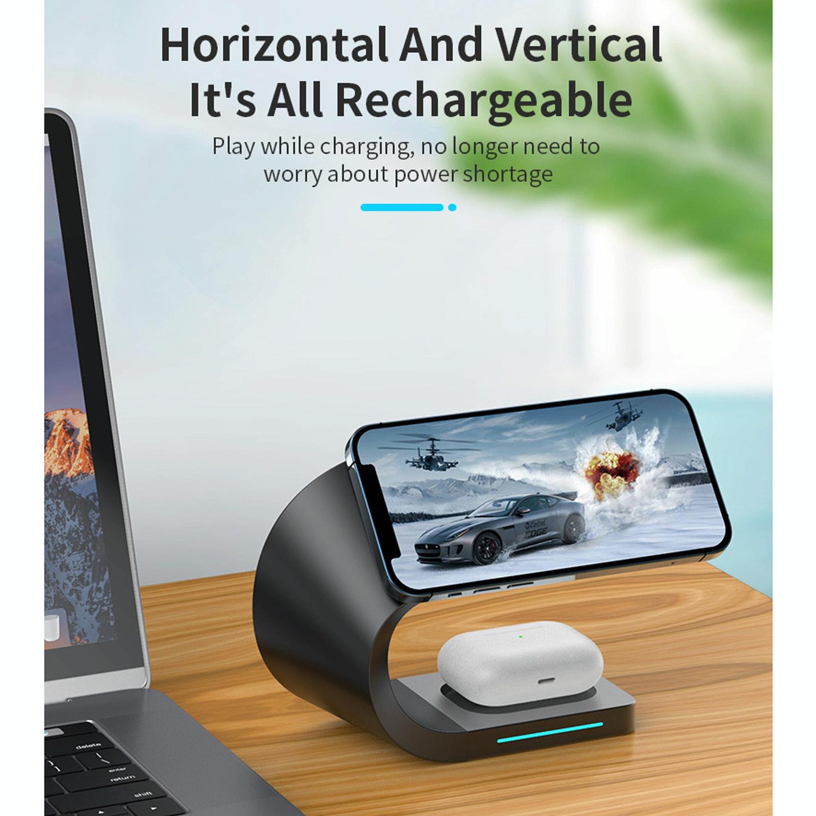4 In 1 Magnetic Wireless Charger For Iphone Iwatches Airpods - Black 8