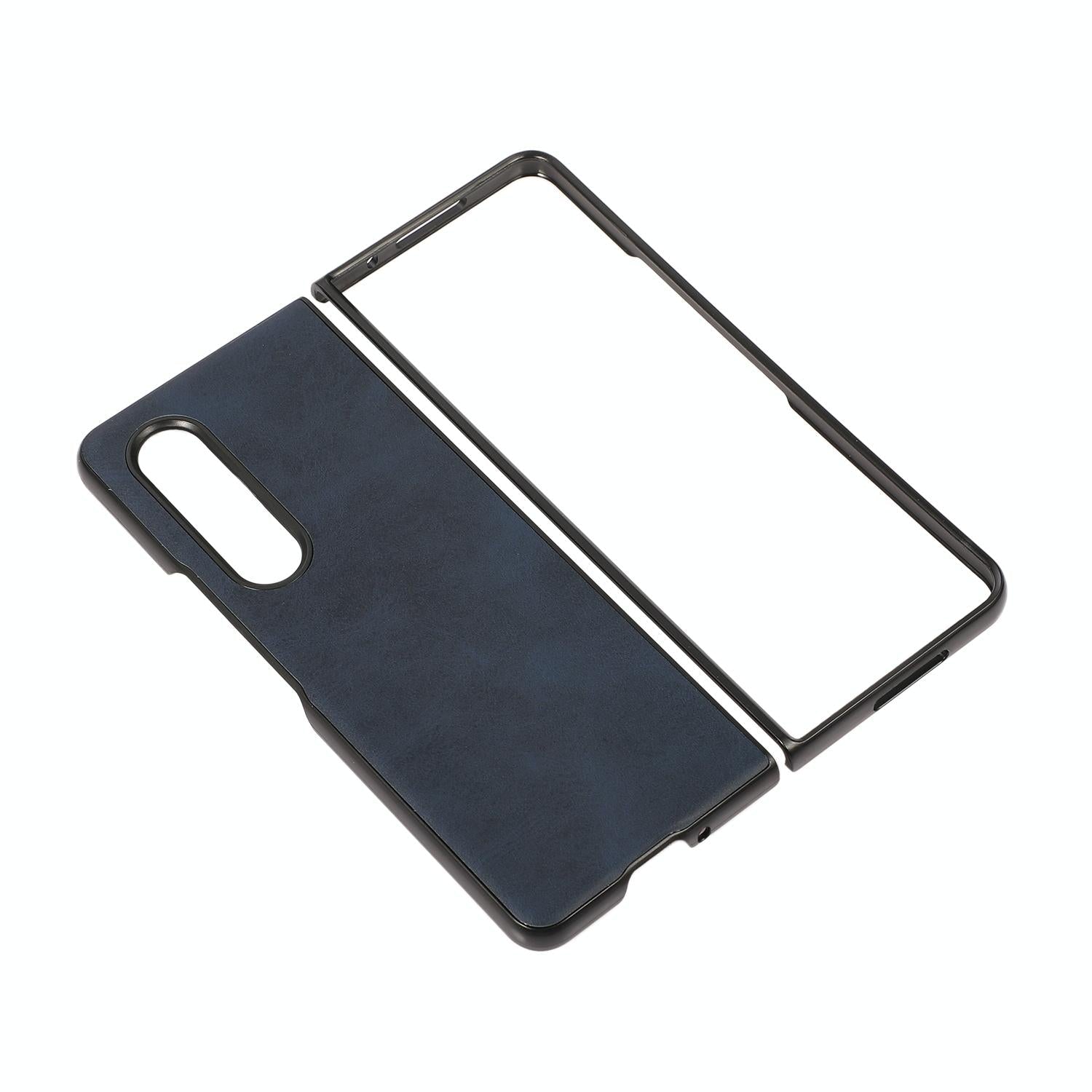 For Samsung Galaxy Z Fold4 5G Dual Tone Calf Texture Shockproof Case - Black 3