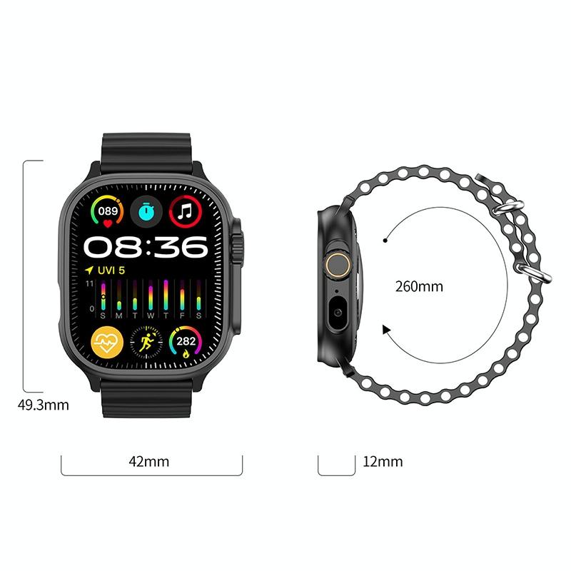 2.01 Inch Bluetooth Call Smart Watch Support Heart Rate / Blood Oxygen - Black 12