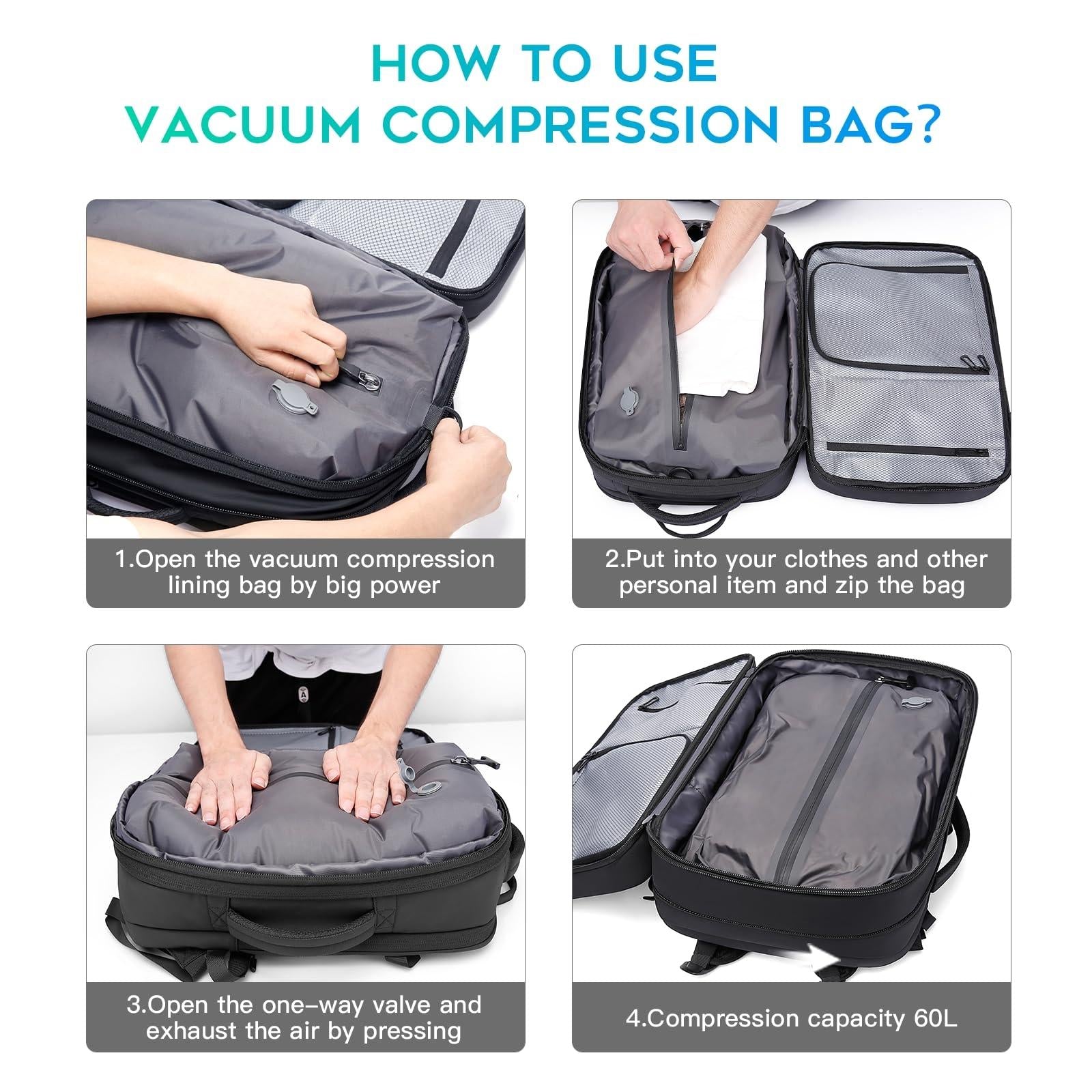 Large Capacity Vacuum Compression Backpack 7