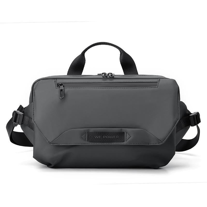 3 Point Strap Men Cycling Chest Bag Anti Sway Design - Black 14