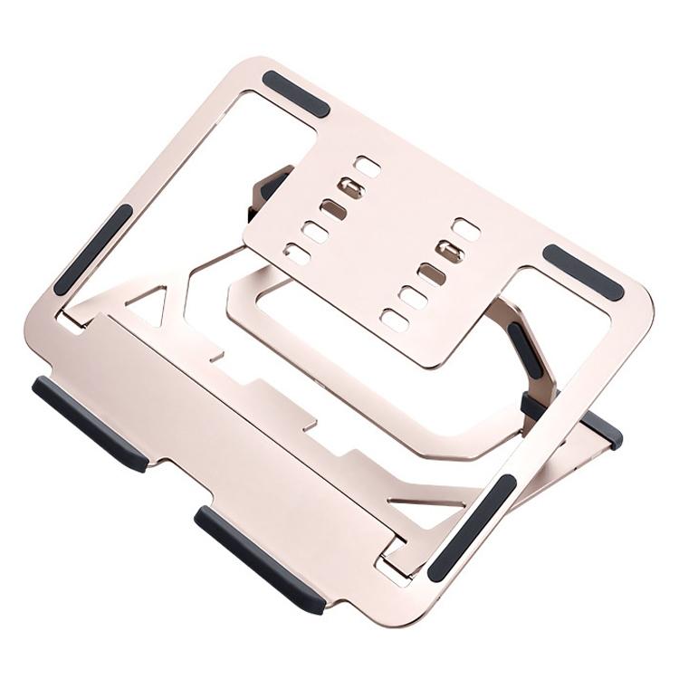 Foldable Aluminum Laptop Stand for Desktop Cooling - Elegant Silver 9