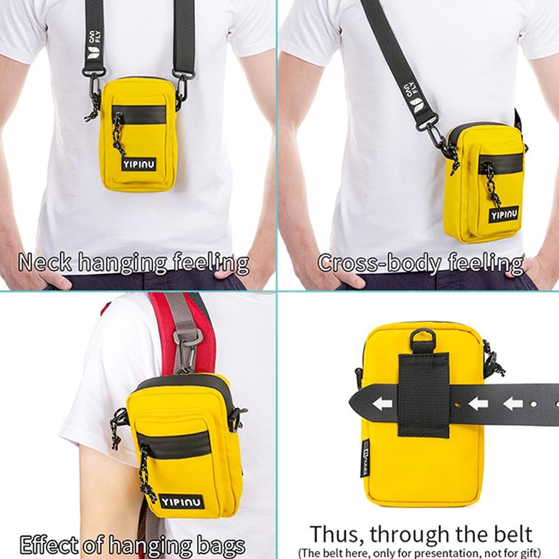 Stylish Single Shoulder Phone Bag For Students - Black 6