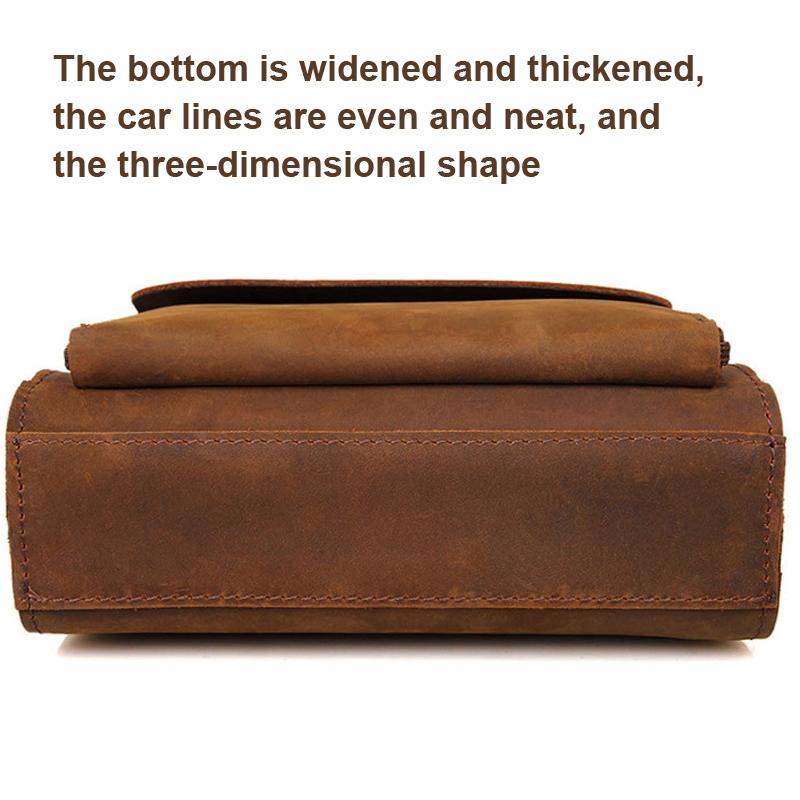 Rustic Leather Men Shoulder Bag - Black 7