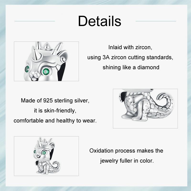 925 Sterling Silver Dragon Diy Beads 5