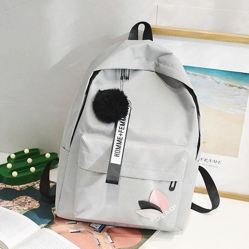 Student Canvas Backpack - Light Grey