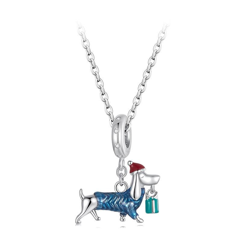 925 Sterling Silver Dachshund Pendant Animal Beads 3