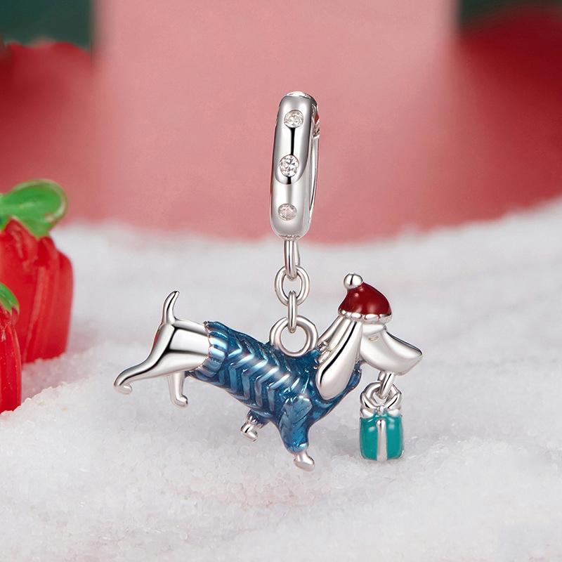 925 Sterling Silver Dachshund Pendant Animal Beads 4