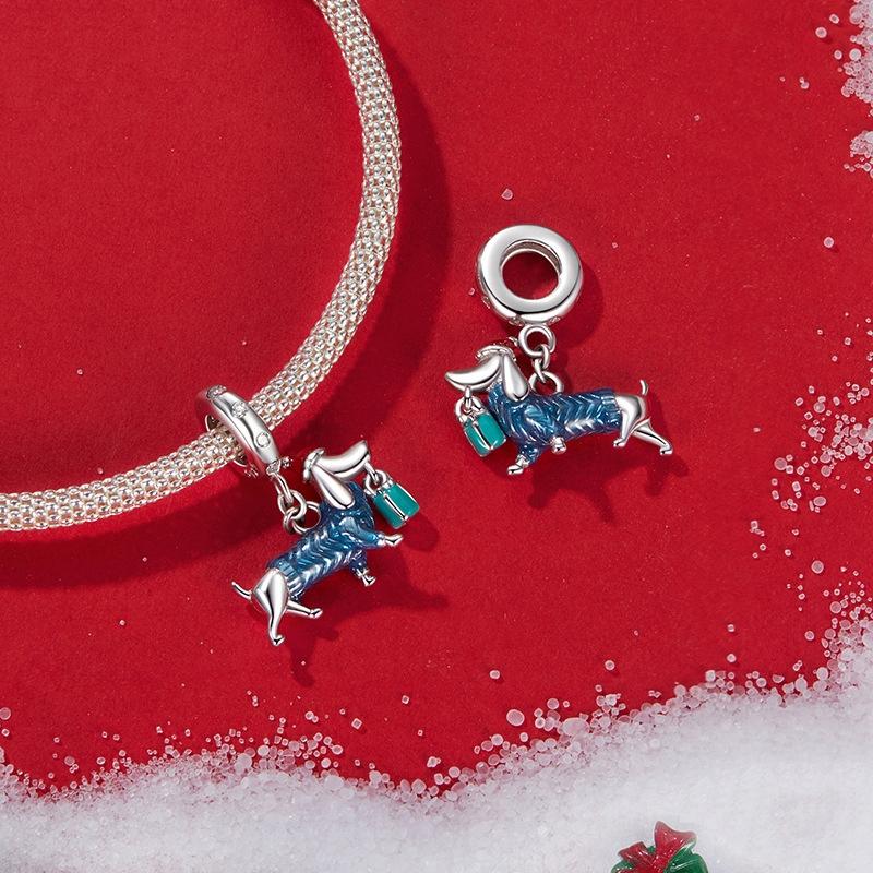 925 Sterling Silver Dachshund Pendant Animal Beads 5