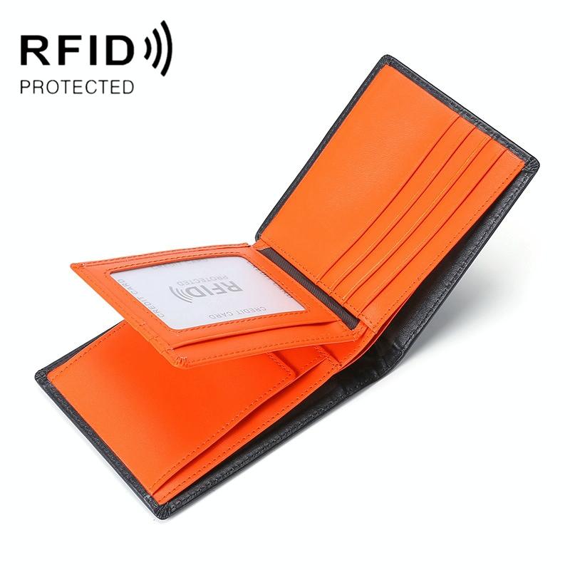 Leather Rfid Blocking Tri-fold Wallet - Brown 3