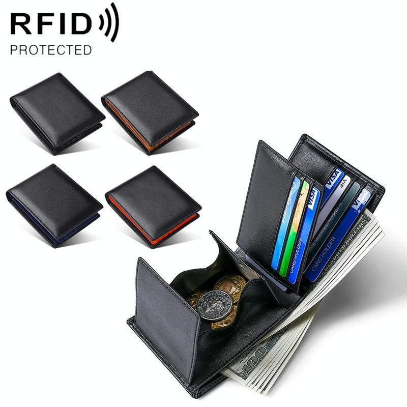 Leather Rfid Blocking Tri-fold Wallet - Brown 6