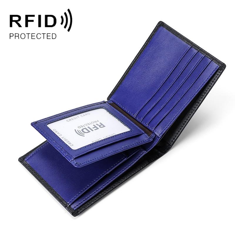 Leather Rfid Blocking Tri-fold Wallet - Brown 9