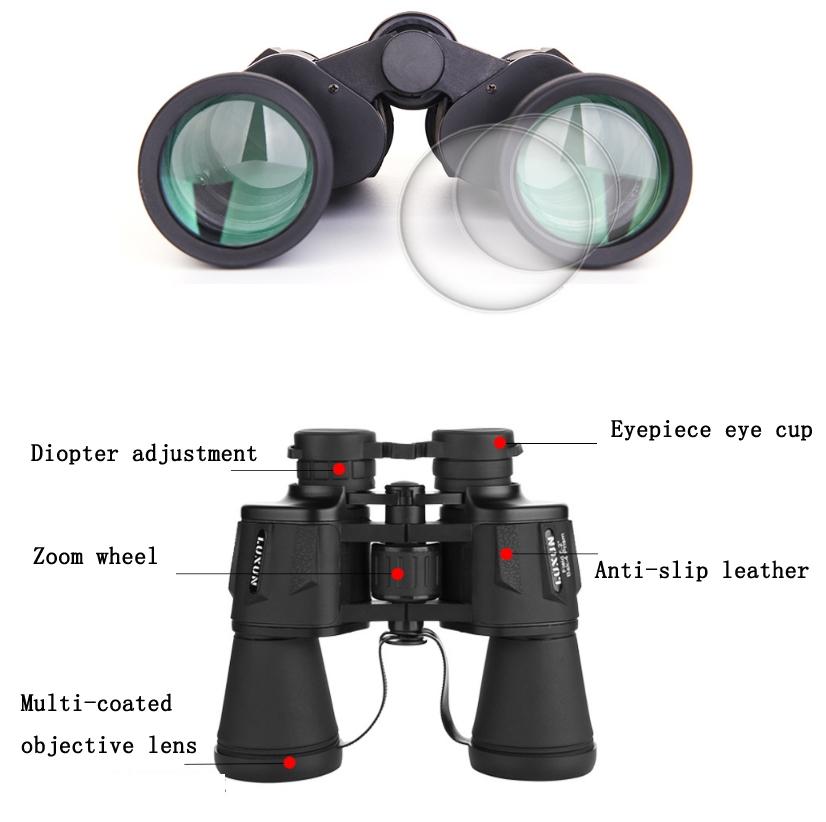 High Power Outdoor Binoculars for Low Light Night Vision - 20x50 - Black 6