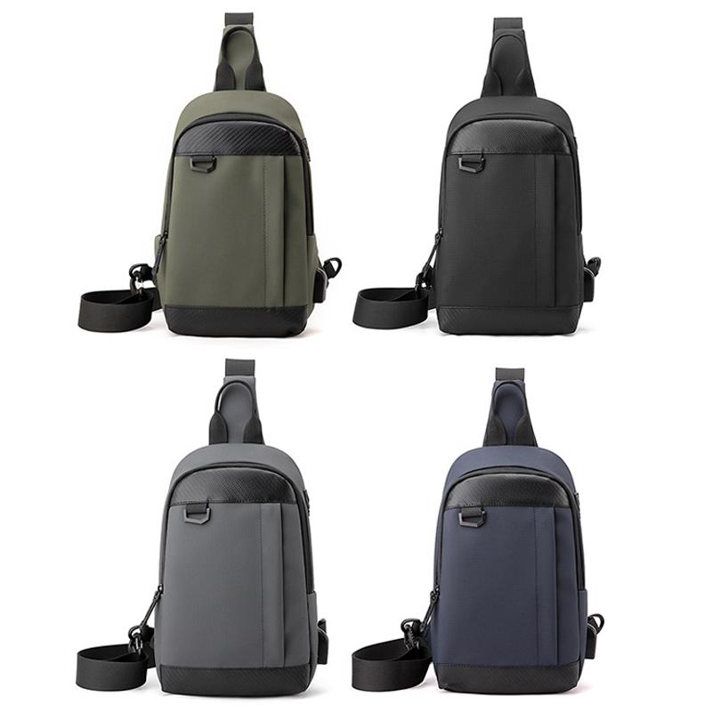 Waterproof Men Chest Bag Multifunctional Shoulder Crossbody For Riding And Casual Use - Black 5