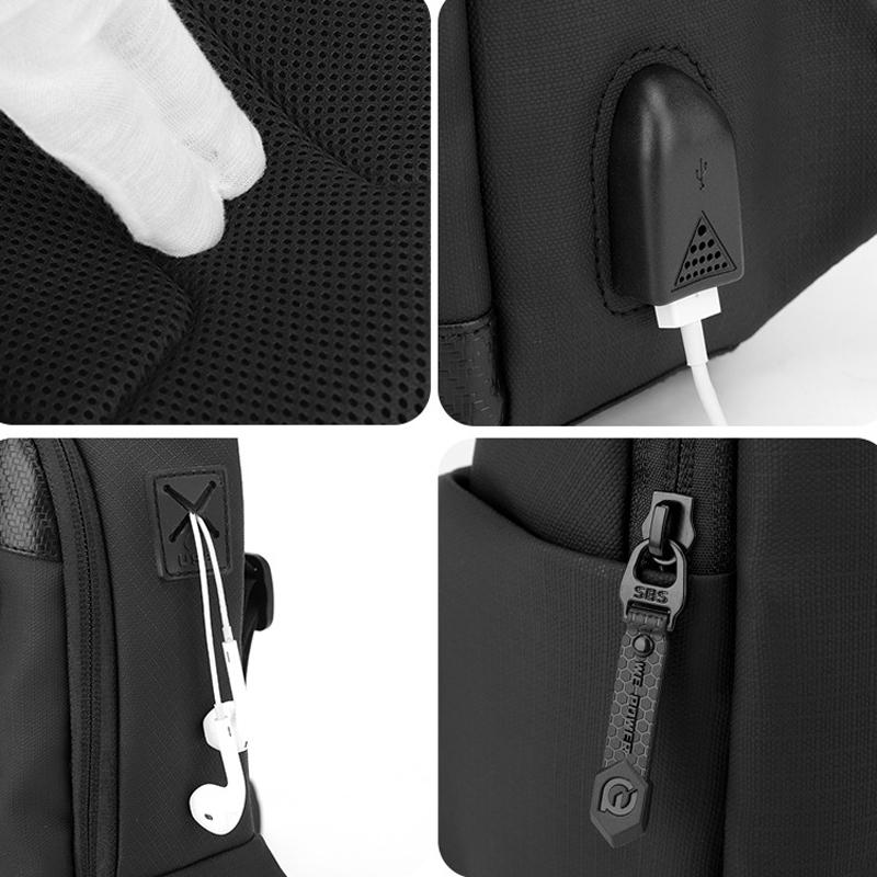 Waterproof Men Chest Bag Multifunctional Shoulder Crossbody For Riding And Casual Use - Black 10