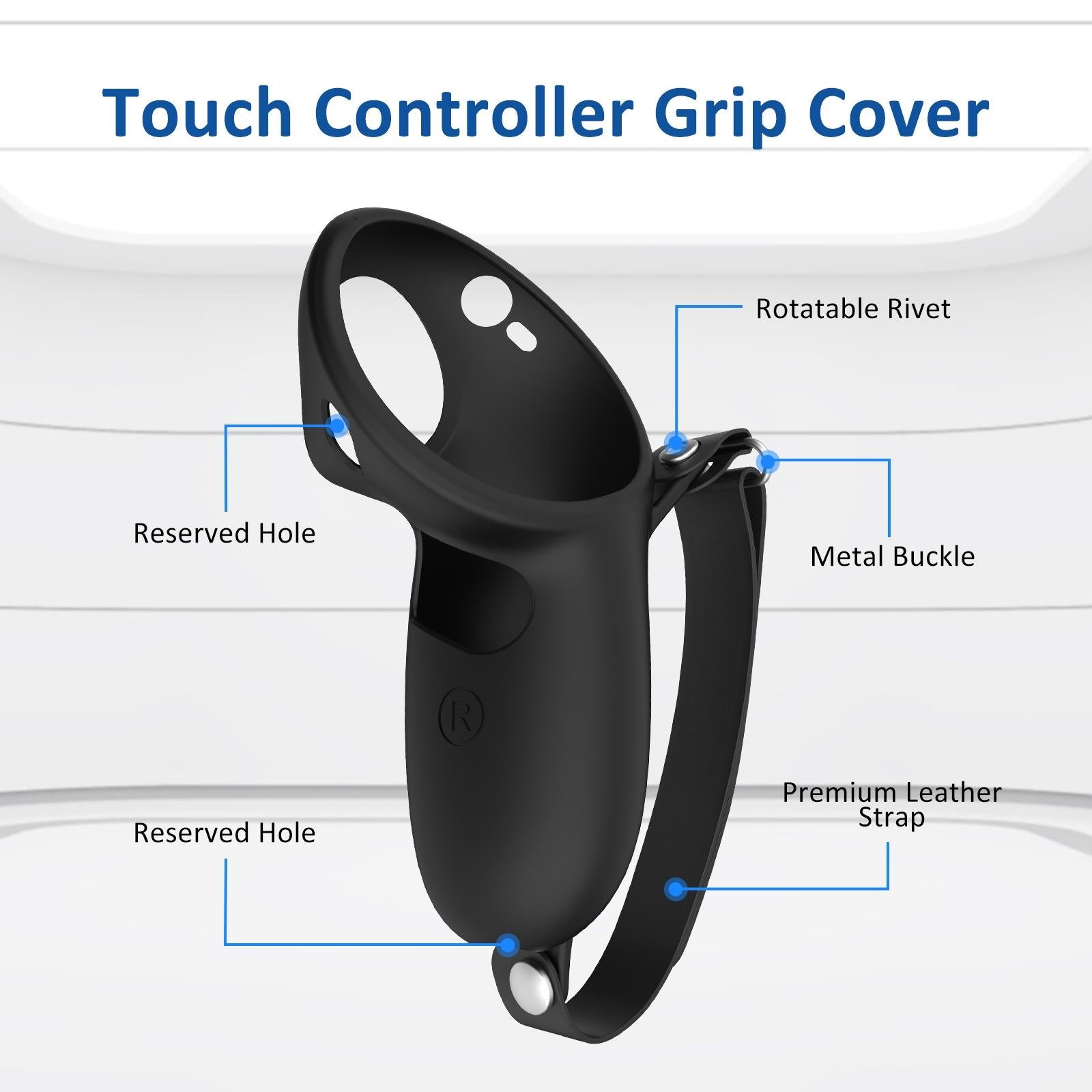 Pair of Silicone Vr Handle Cases for Meta Quest Pro - Black 4