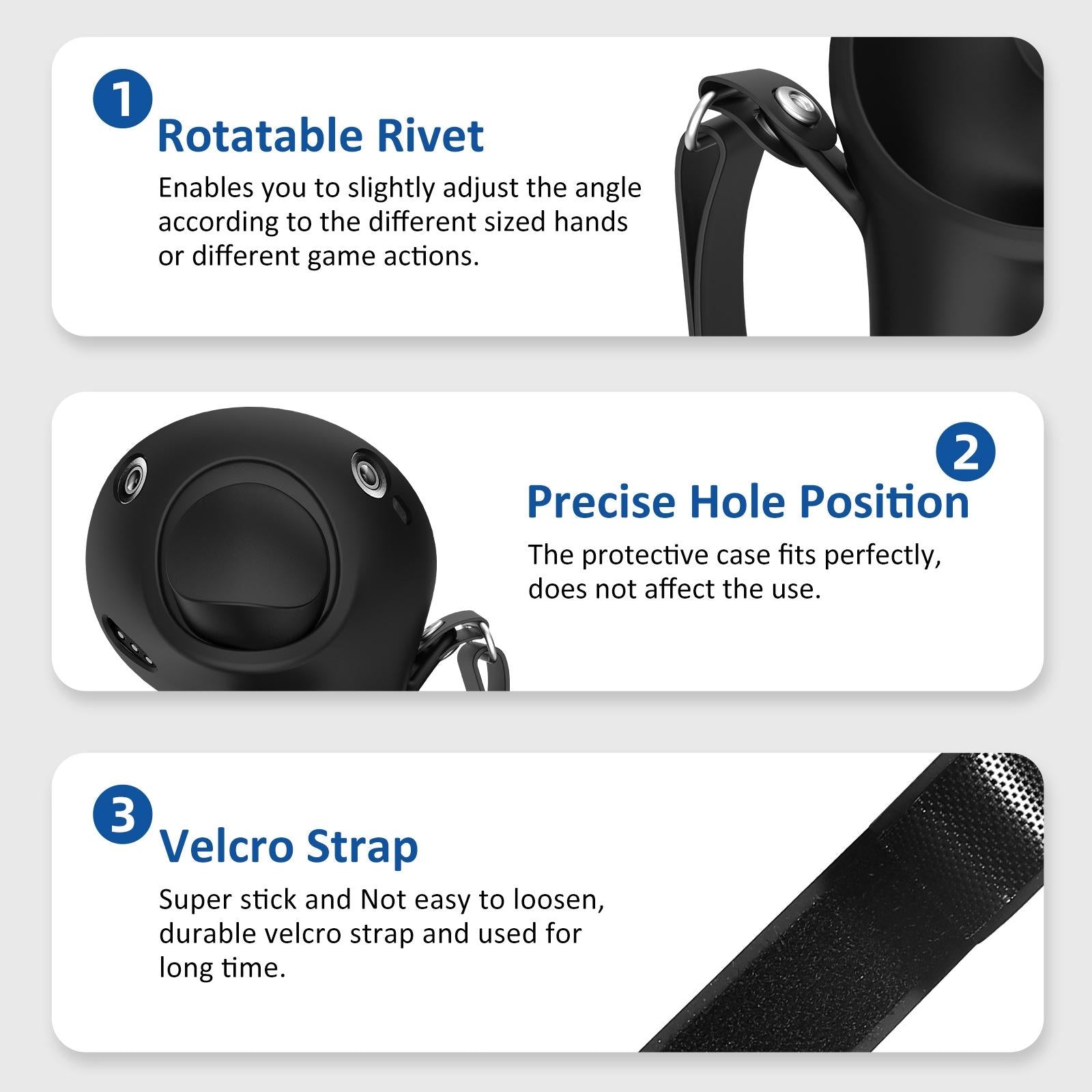 Pair of Silicone Vr Handle Cases for Meta Quest Pro - Black 6