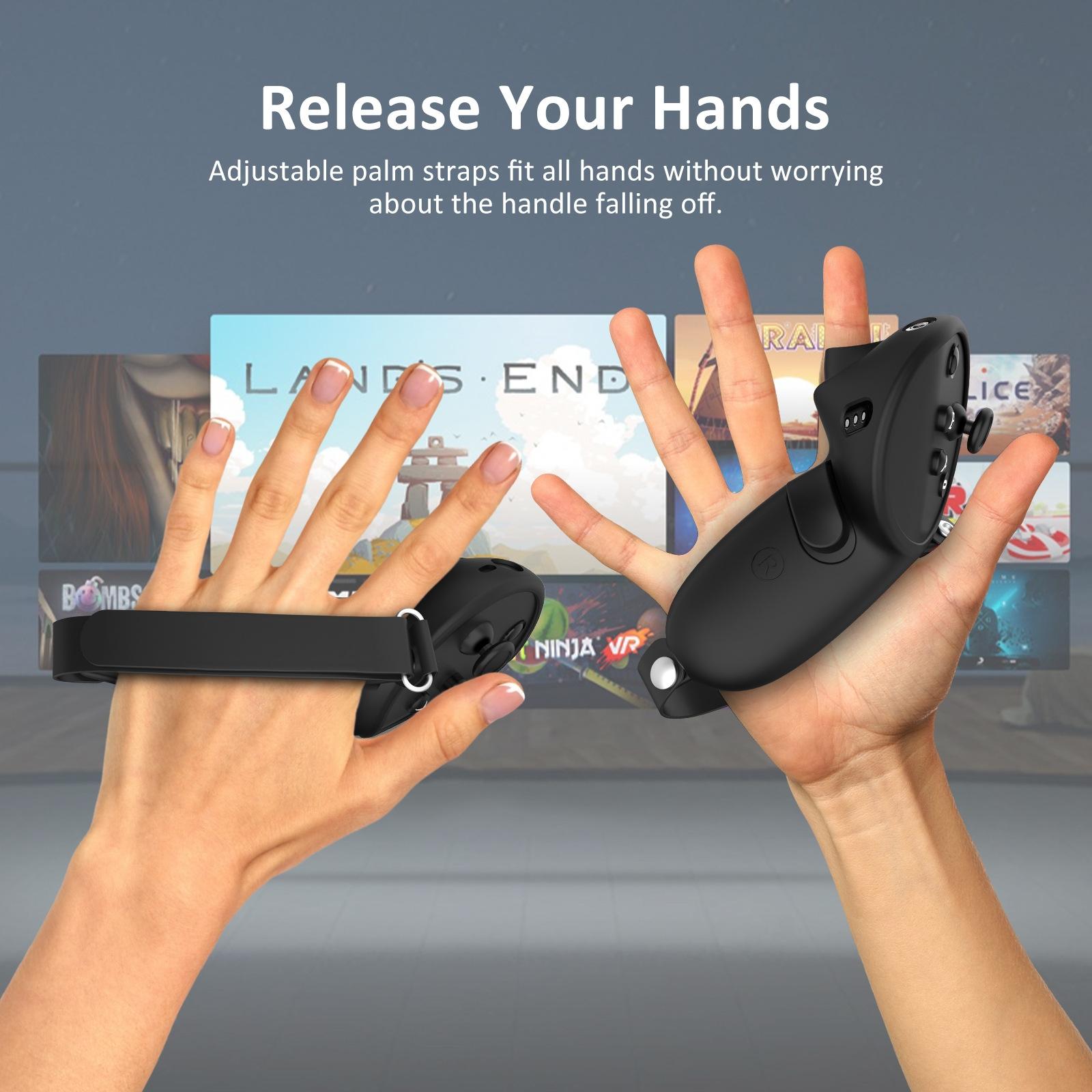 Pair of Silicone Vr Handle Cases for Meta Quest Pro - Black 7