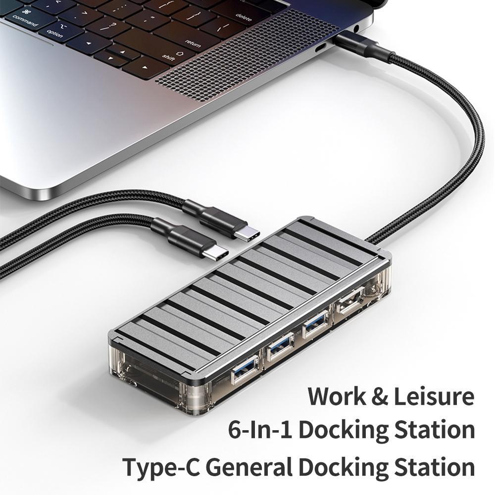 6-In-1 Type-C Hub Adapter Grey 3