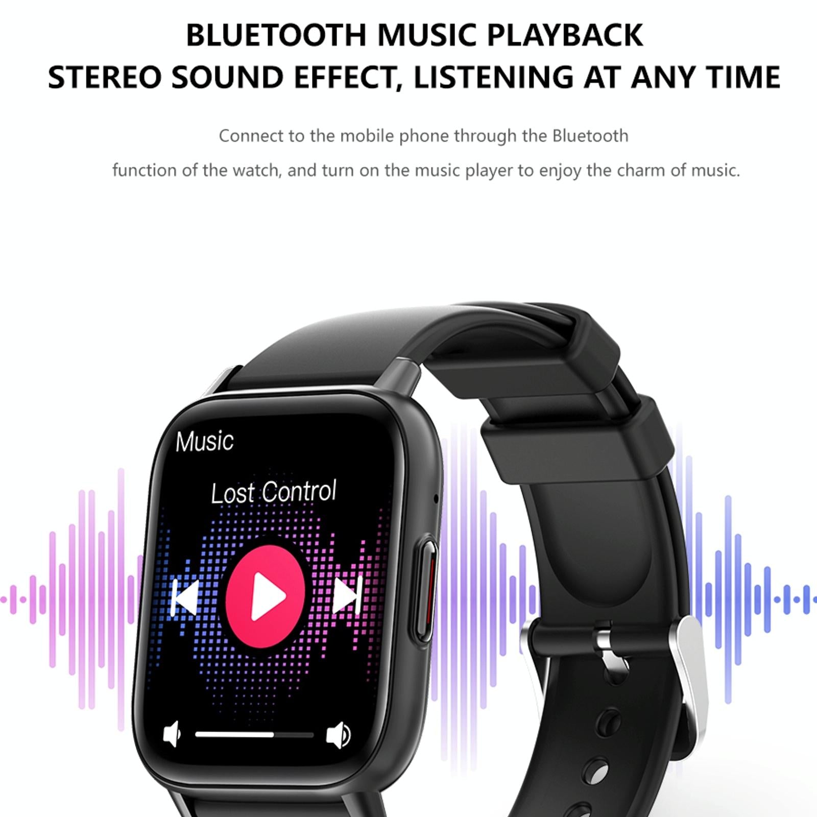 1.83 Inch Bt5.2 Smart Sport Watch Support Sleep / Heart Rate / Blood Oxygen / Temperature / Heart Sugar / Blood Pressure Health Monitor - Black 14