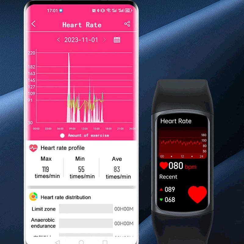 Smart Bracelet With Bluetooth Calling And Blood Oxygen Monitoring - Hd Tft Display - Black 4