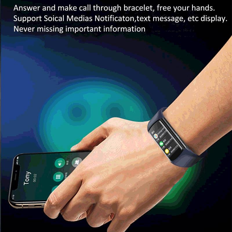 Smart Bracelet With Bluetooth Calling And Blood Oxygen Monitoring - Hd Tft Display - Black 7