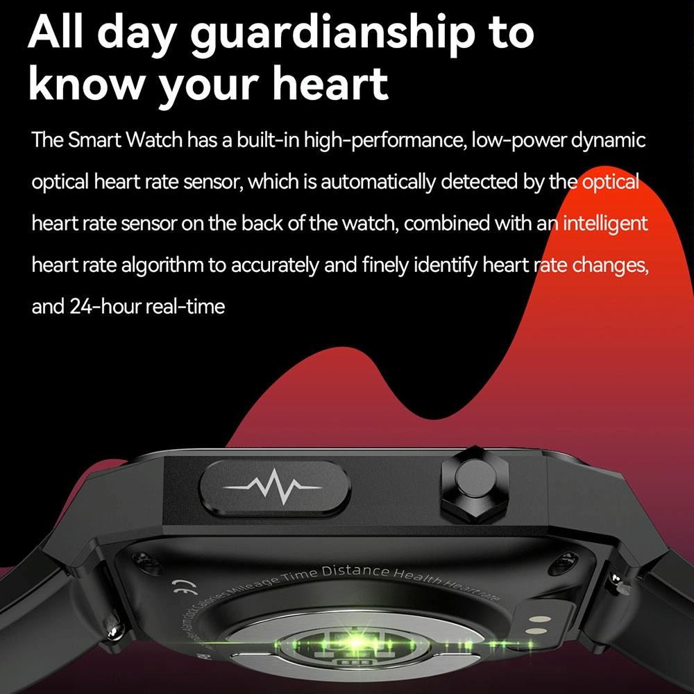 1.91 Inch Waterproof Ecg Smart Watch With Silicone Band Ip68 - Black 9