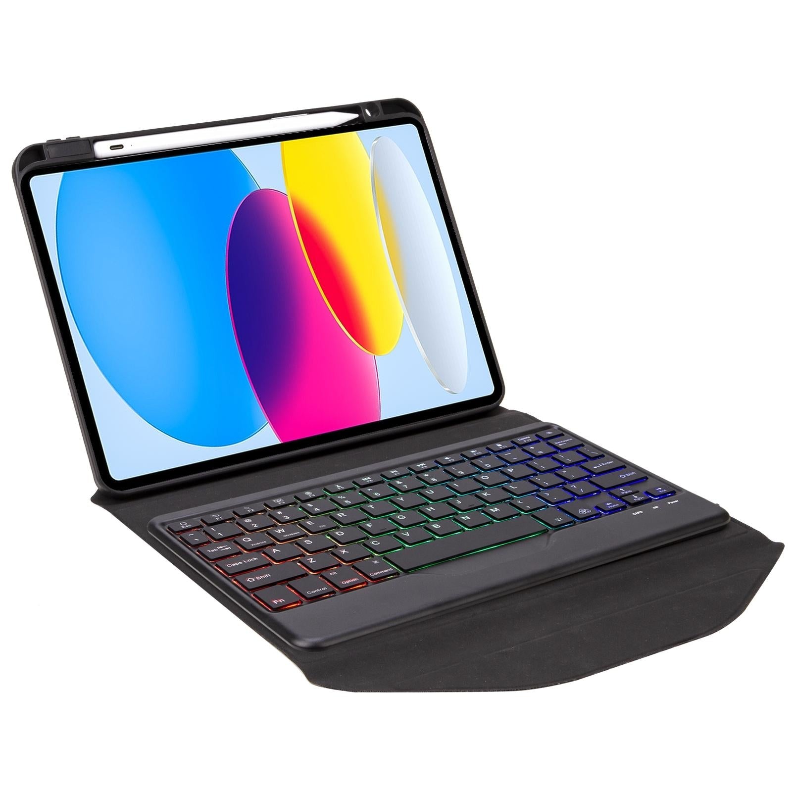 Bluetooth Keyboard Leather Tablet Case With Pen Slot And Backlight - Black 4