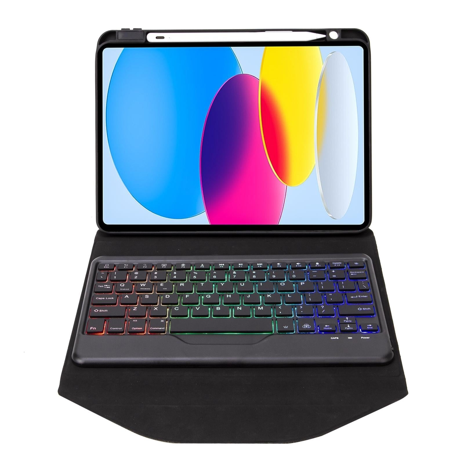 Bluetooth Keyboard Leather Tablet Case With Pen Slot And Backlight - Black 5
