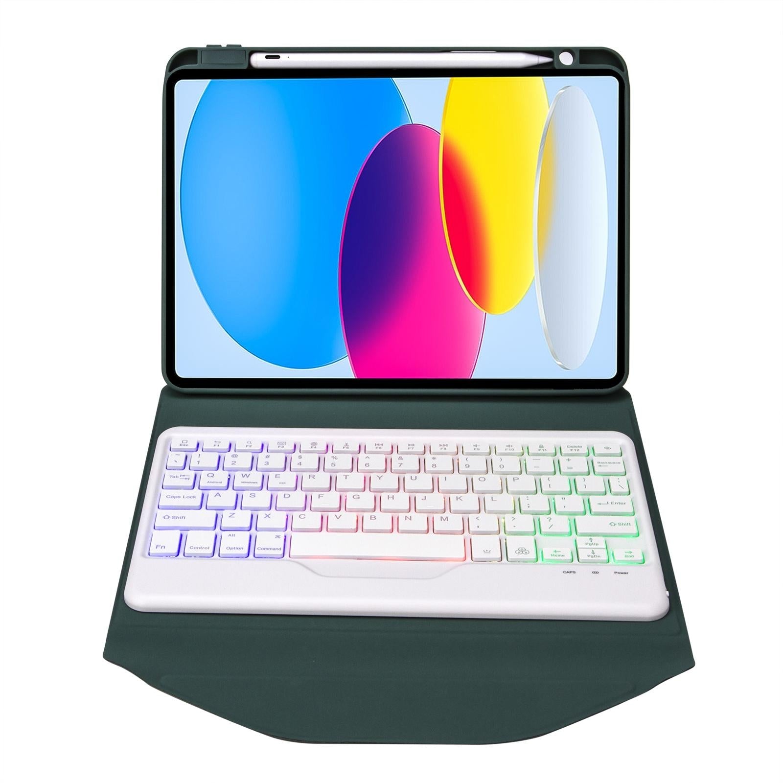 Bluetooth Keyboard Leather Tablet Case With Pen Slot And Backlight - Black 11