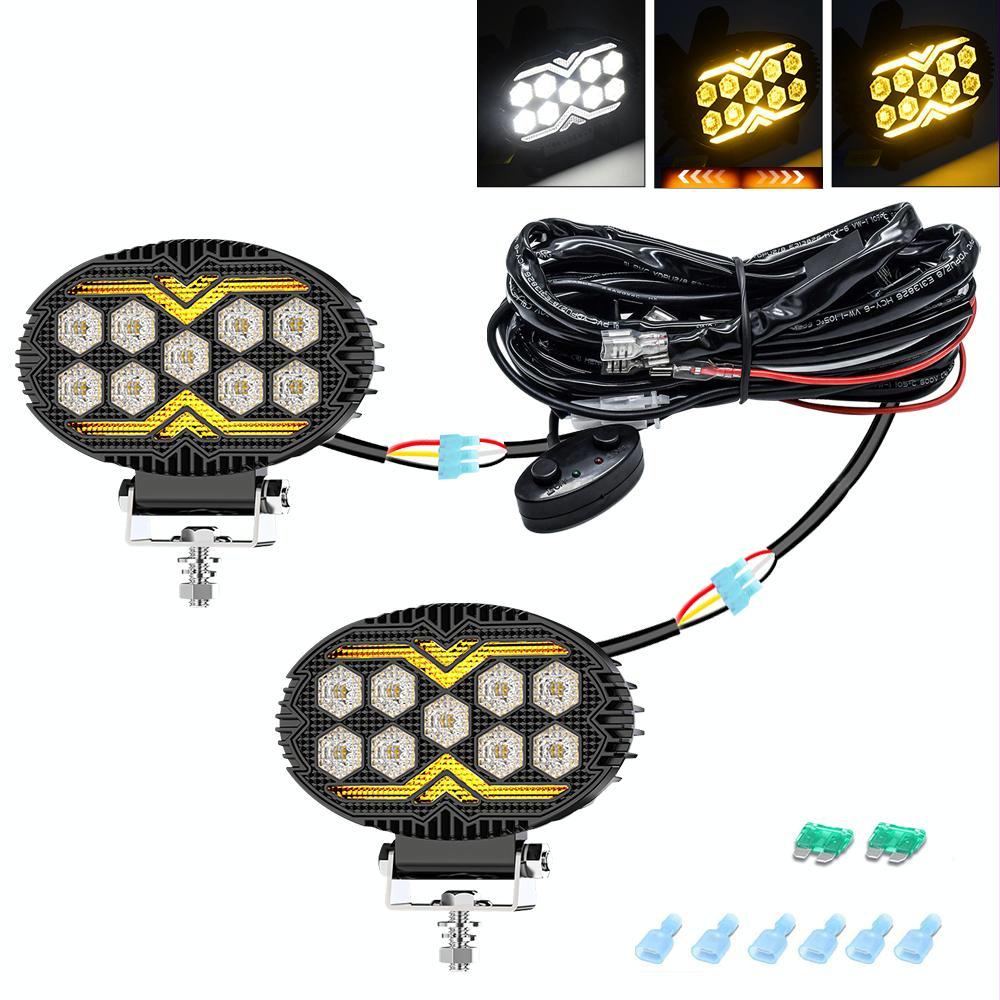 5.5 Inch Elliptical Hybrid Luminous Seagull Angel Eye Car Work Light 5